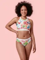 LAURA – Flower Print Bikini-Top