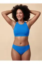 LAURA – Mittelblau Bikini-Top