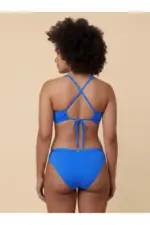 LAURA – Mittelblau Bikini-Top – Bild 3